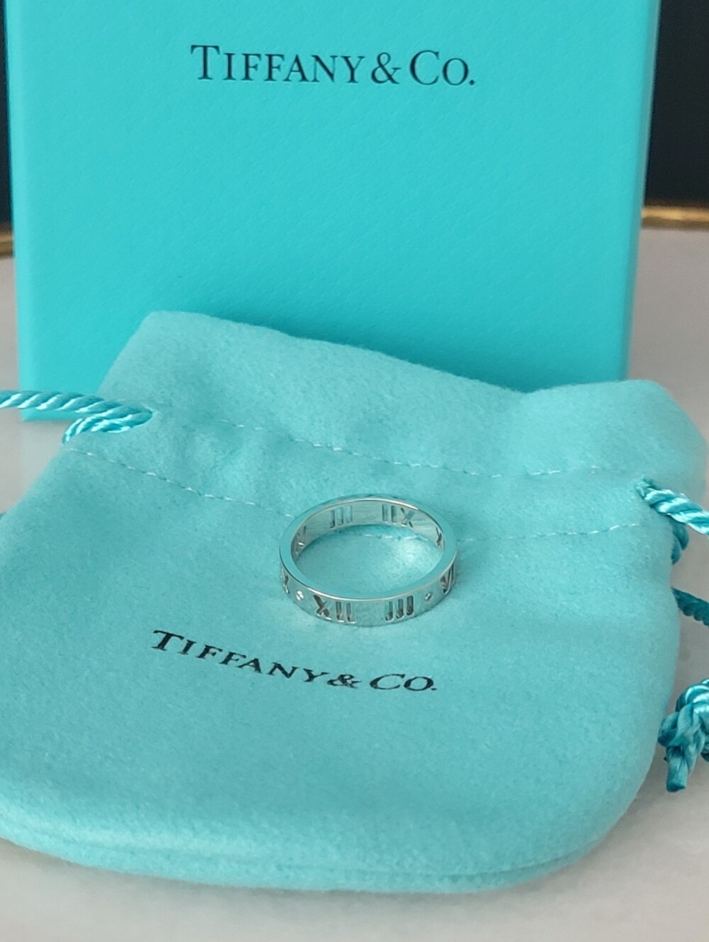 Tiffany & Co. 18KT Diamond Roman Numeral Ring